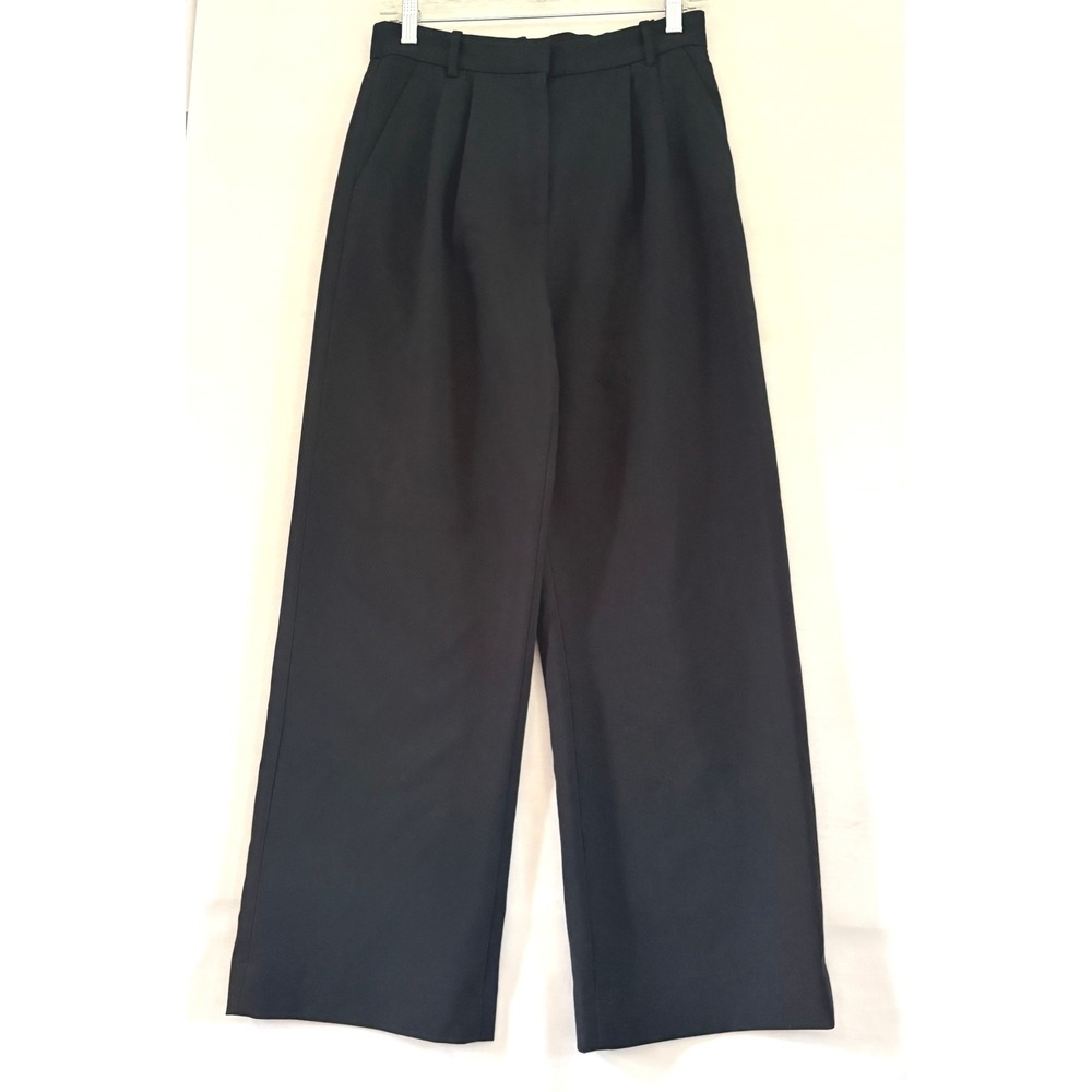 Abercrombie & Fitch Sloane‎ Tailored Wide Leg Pants Black Pleated High Rise 28/6